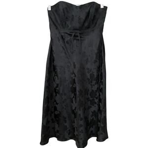 Vintage Y2K Banana Republic Strapless Mini Dress 6P 100% Silk Floral Whimsigoth